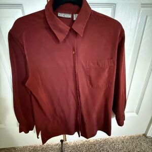 Silk Icon Vintage Silk Blend Button-Up Blouse – Size M